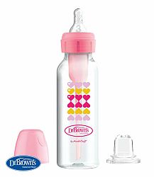Dr Brown's fľaša antikolik Options+ úzka 2v1 s náustkom ružová 250 ml