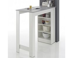 Barový stôl Mojito, biely/sivý betón%