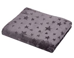 Cashmere deka Stella 150x200 cm, motív hviezdy, antracitová%