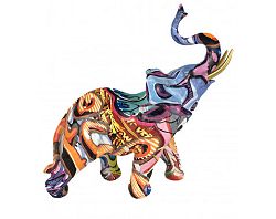 Dekoračná soška Graffiti slon, 18 cm%