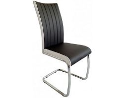 Jedálenská stolička Vertical, čierna/biela ekokoža%