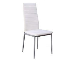 Jedálenská stolička Zita, biela ekokoža%
