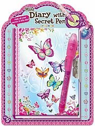Alltoys mini denník s tajným perom motýle