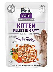 Brit Kapsička Care Cat Kitten Fillets In Gravy Turkey 85g