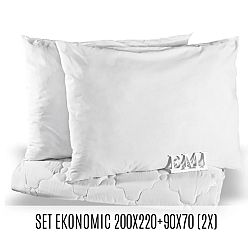 EMI Set manželskej prikrývky a vankúšov Ekonomic 220x200 + 90x70 (2x)