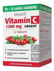 Vitamín C 1200 mg URGENT so šípkami, 90+30 tabliet