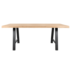 Sconto Jedálenský stôl AMAYA AN dub/kov, šírka 200 cm, prírodná hrana
