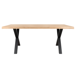 Sconto Jedálenský stôl AMAYA XN dub/kov, šírka 160 cm, prírodná hrana