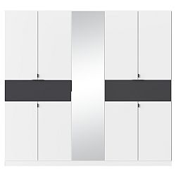 Sconto Šatníková skriňa TICAO IV alpská biela/metalická sivá, šírka 226 cm